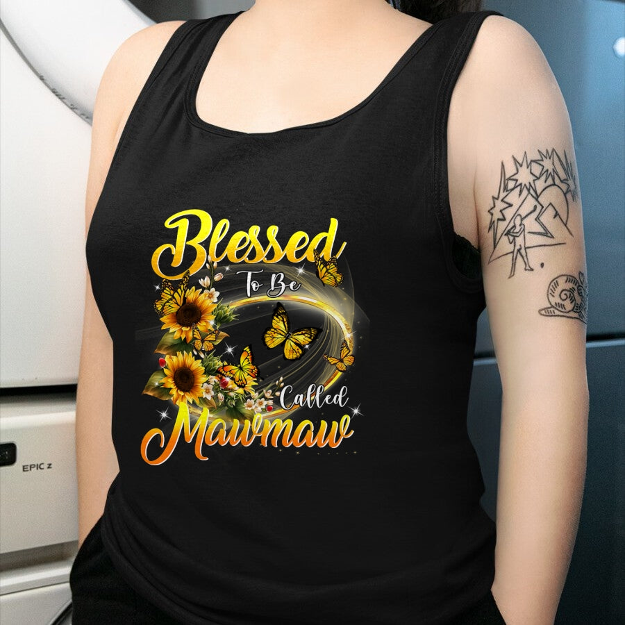 Best Grandma Shirt, Proud Grandma Unisex T-Shirt/Hoodie/Sweatshirt HLT00 - Blessed to be called Mawmaw Shirt Sunflower Lovers Grandma T-Shirt