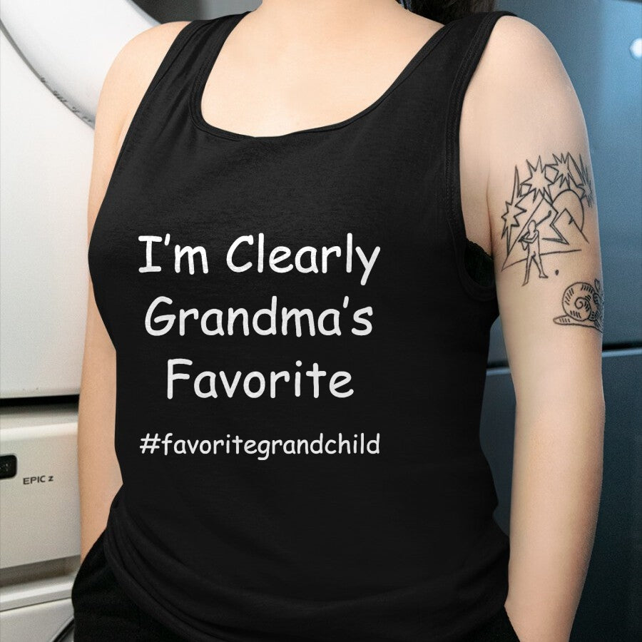 Best Grandma Shirt, Proud Grandma Unisex T-Shirt/Hoodie/Sweatshirt HLT00 - I'm Clearly Grandma's Favorite Funny Granddaughter Grandson T-Shirt (1)