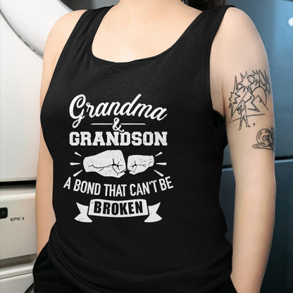 Best Grandma Shirt, Proud Grandma Unisex T-Shirt/Hoodie/Sweatshirt HLT00 - Grandma and grandson bond that can't be broken T-Shirt