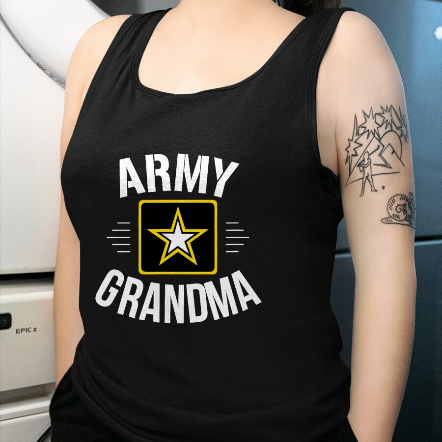 Best Grandma Shirt, Proud Grandma Unisex T-Shirt/Hoodie/Sweatshirt HLT00 - Army Grandma - T-Shirt