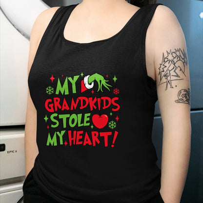 Best Grandma Shirt, Proud Grandma Unisex T-Shirt/Hoodie/Sweatshirt HLT00 - My Grandkids Stole My Heart Vintage Grandma Christmas Xmas T-Shirt