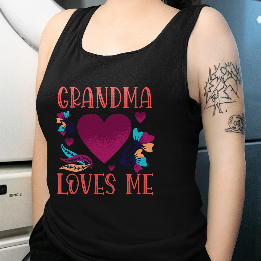 Best Grandma Shirt, Proud Grandma Unisex T-Shirt/Hoodie/Sweatshirt HLT00 - Grandma Loves Me Valentine's Day Gifts to Granddaughter Nana T-Shirt