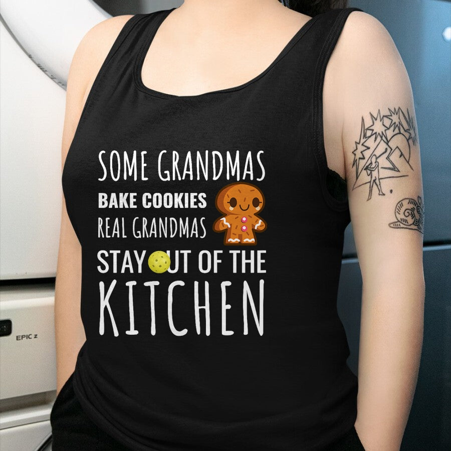 Best Grandma Shirt, Proud Grandma Unisex T-Shirt/Hoodie/Sweatshirt HLT00 - Funny Pickleball Grandma Stay Out of the Kitchen Player T-Shirt