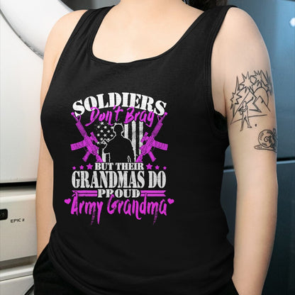 Best Grandma Shirt, Proud Grandma Unisex T-Shirt/Hoodie/Sweatshirt HLT00 - Proud Army Grandma Soldiers Don't Brag Military Grandmother T-Shirt (1)