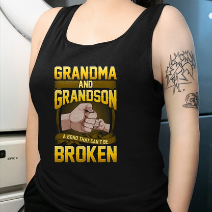 Best Grandma Shirt, Proud Grandma Unisex T-Shirt/Hoodie/Sweatshirt HLT00 - Grandma And Grandson A Bond That Can't Be Broken Shirt Gift T-Shirt