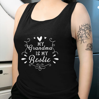 Best Grandma Shirt, Proud Grandma Unisex T-Shirt/Hoodie/Sweatshirt HLT00 - My Grandma Is My Bestie Cute Matching For Granddaughter T-Shirt