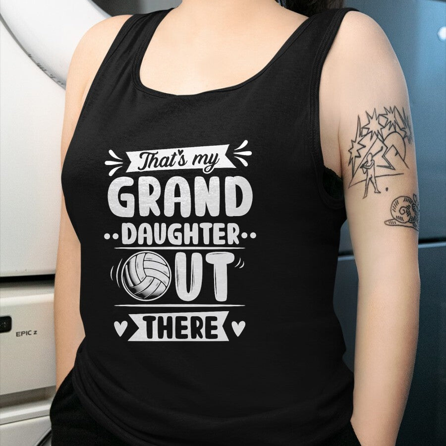 Best Grandma Shirt, Proud Grandma Unisex T-Shirt/Hoodie/Sweatshirt HLT00 - That's My Granddaughter Out There Volleyball For Grandma T-Shirt (1)