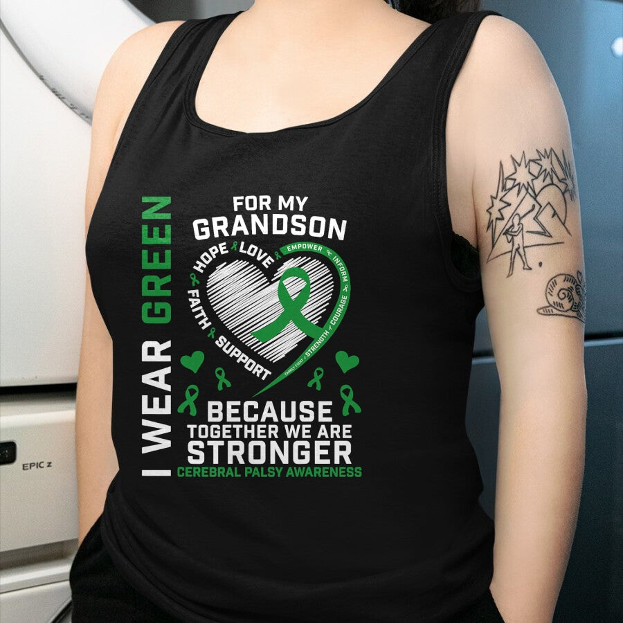 Best Grandma Shirt, Proud Grandma Unisex T-Shirt/Hoodie/Sweatshirt HLT00 - Grandma Grandpa Gifts CP Grandson Cerebral Palsy Awareness T-Shirt
