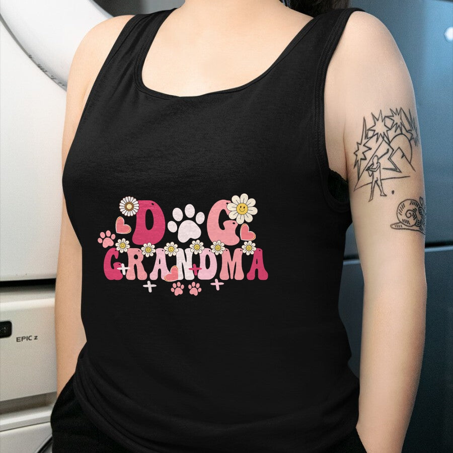 Best Grandma Shirt, Proud Grandma Unisex T-Shirt/Hoodie/Sweatshirt HLT00 - Groovy Dog Grandma Owner Mama Grandma Dog Lovers T-Shirt