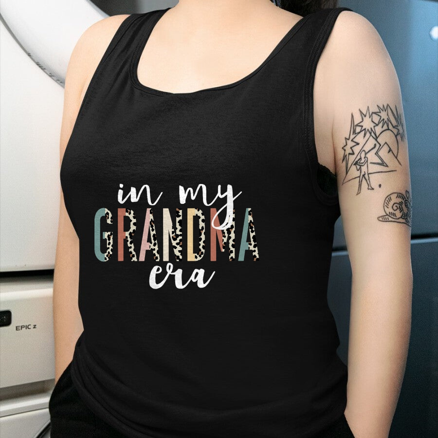 Best Grandma Shirt, Proud Grandma Unisex T-Shirt/Hoodie/Sweatshirt HLT00 - In My Grandma Era Leopard Letter Print Funny Gifts Grandma T-Shirt