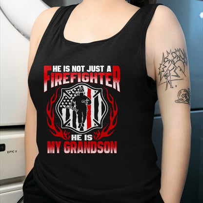 Best Grandma Shirt, Proud Grandma Unisex T-Shirt/Hoodie/Sweatshirt HLT00 - My Grandson Is Firefighter Hero Proud Fire Grandma Grandpa T-Shirt