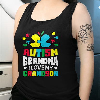 Best Grandma Shirt, Proud Grandma Unisex T-Shirt/Hoodie/Sweatshirt HLT00 - Autism Grandma I Love My Grandson Autistic Awareness T-Shirt