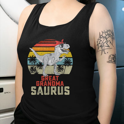 Best Grandma Shirt, Proud Grandma Unisex T-Shirt/Hoodie/Sweatshirt HLT00 - Grandmasaurus T Rex Dinosaur Great Grandma Saurus Family T-Shirt