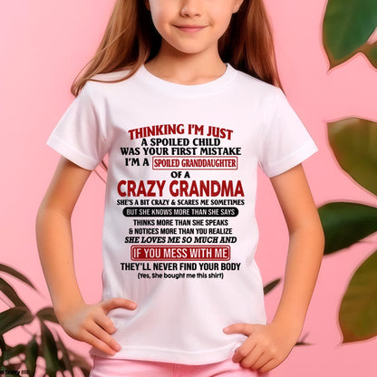 I'M A SPOILED GRANDDAUGHTER OF A CRAZY GRANDMA - From Grandma - LUNA00 (SKU-GMD1-NTT00)