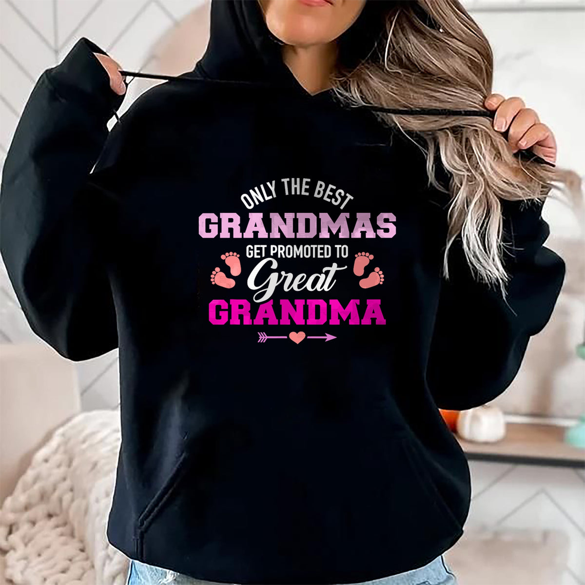Best Grandma Shirt, Proud Grandma Unisex T-Shirt/Hoodie/Sweatshirt HLT00 - Only the best grandmas get promoted to great grandma T-Shirt (1)