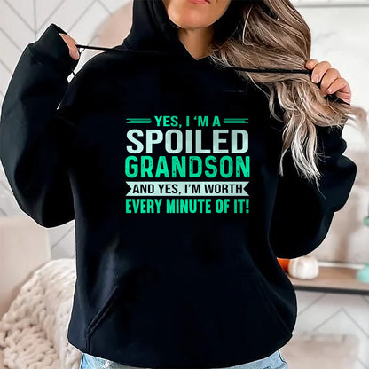 Best Grandma Shirt, Proud Grandma Unisex T-Shirt/Hoodie/Sweatshirt HLT00 - Favorite Spoiled Grandson Birthday T-Shirt