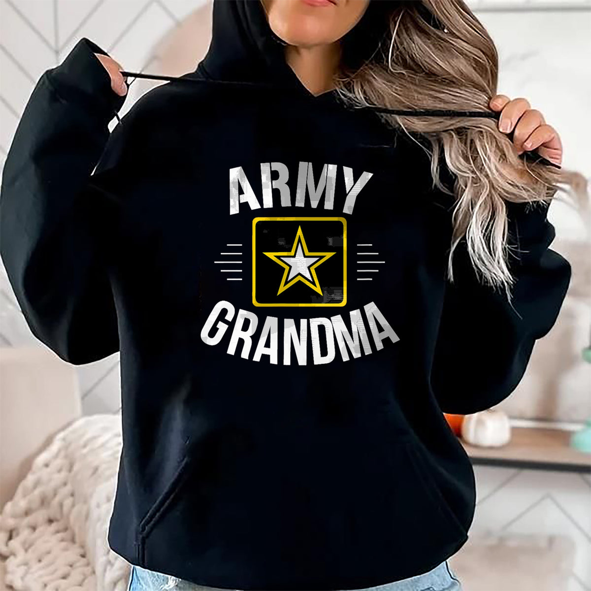 Best Grandma Shirt, Proud Grandma Unisex T-Shirt/Hoodie/Sweatshirt HLT00 - Army Grandma - T-Shirt