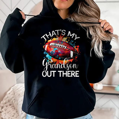 Best Grandma Shirt, Proud Grandma Unisex T-Shirt/Hoodie/Sweatshirt HLT00 - That's My Grandson Out There Football Grandma Grandpa T-Shirt (2)
