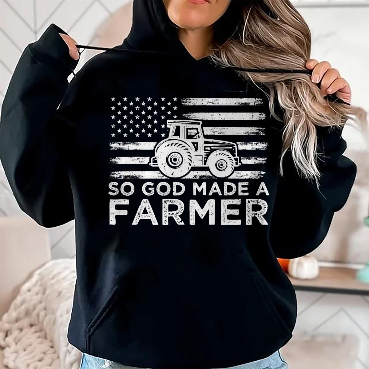 Best Farmer Life Shirt, Funny Farmer UnisexT-Shirt/Hoodie/Sweatshirt HLT00 - American Flag So God Made A Farmer 4th Of July T-Shirt (1)