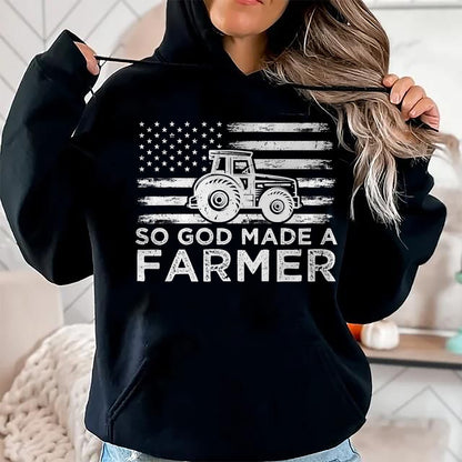 Best Farmer Life Shirt, Funny Farmer UnisexT-Shirt/Hoodie/Sweatshirt HLT00 - American Flag So God Made A Farmer 4th Of July T-Shirt (1)