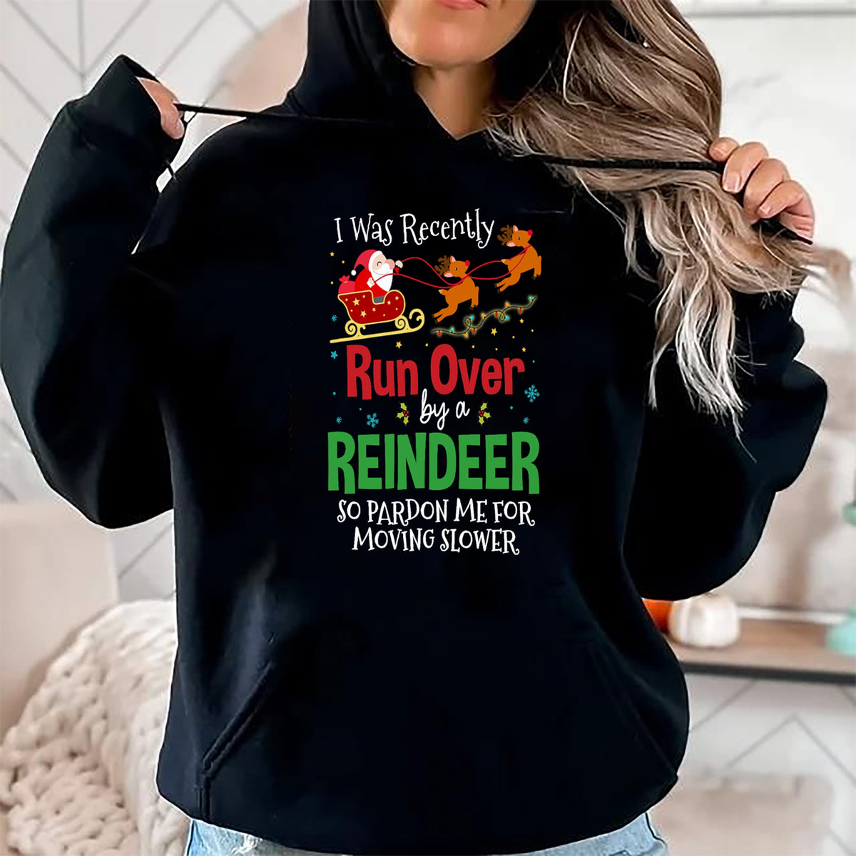 Best Grandma Shirt, Proud Grandma Unisex T-Shirt/Hoodie/Sweatshirt HLT00 - Grandma Got Run Over By A Reindeer Png T-Shirt