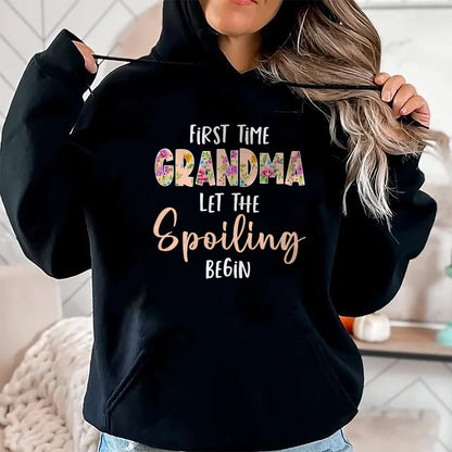 Best Grandma Shirt, Proud Grandma Unisex T-Shirt/Hoodie/Sweatshirt HLT00 - Grandmother - Let The Spoiling Begin Gift First Time Grandma T-Shirt