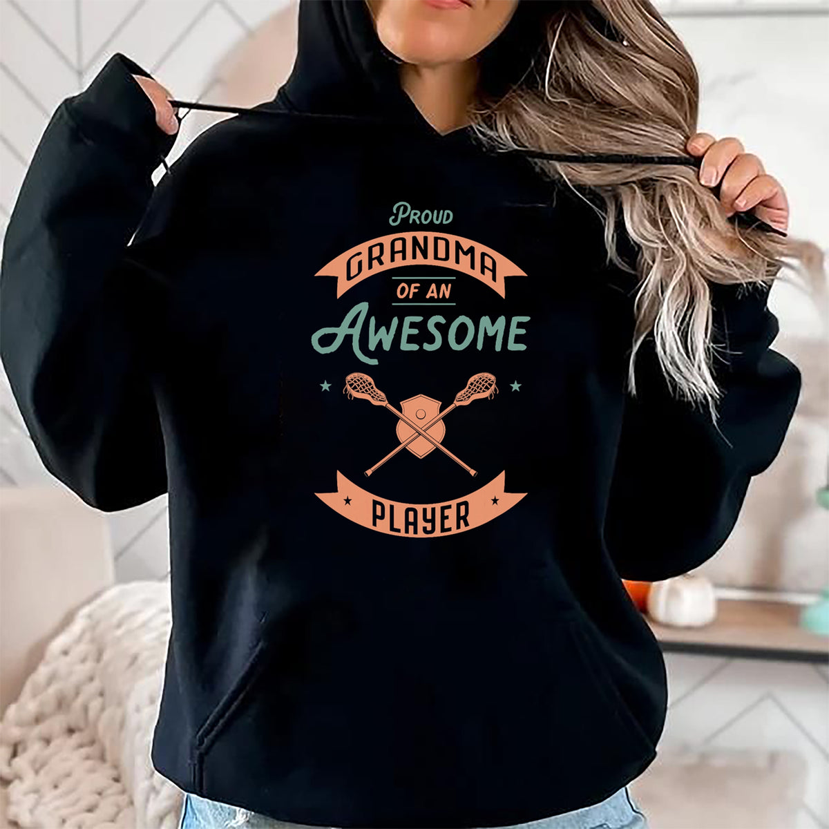 Best Grandma Shirt, Proud Grandma Unisex T-Shirt/Hoodie/Sweatshirt HLT00 - Lacrosse Grandma Awesome Player Grandson Granddaughter T-Shirt