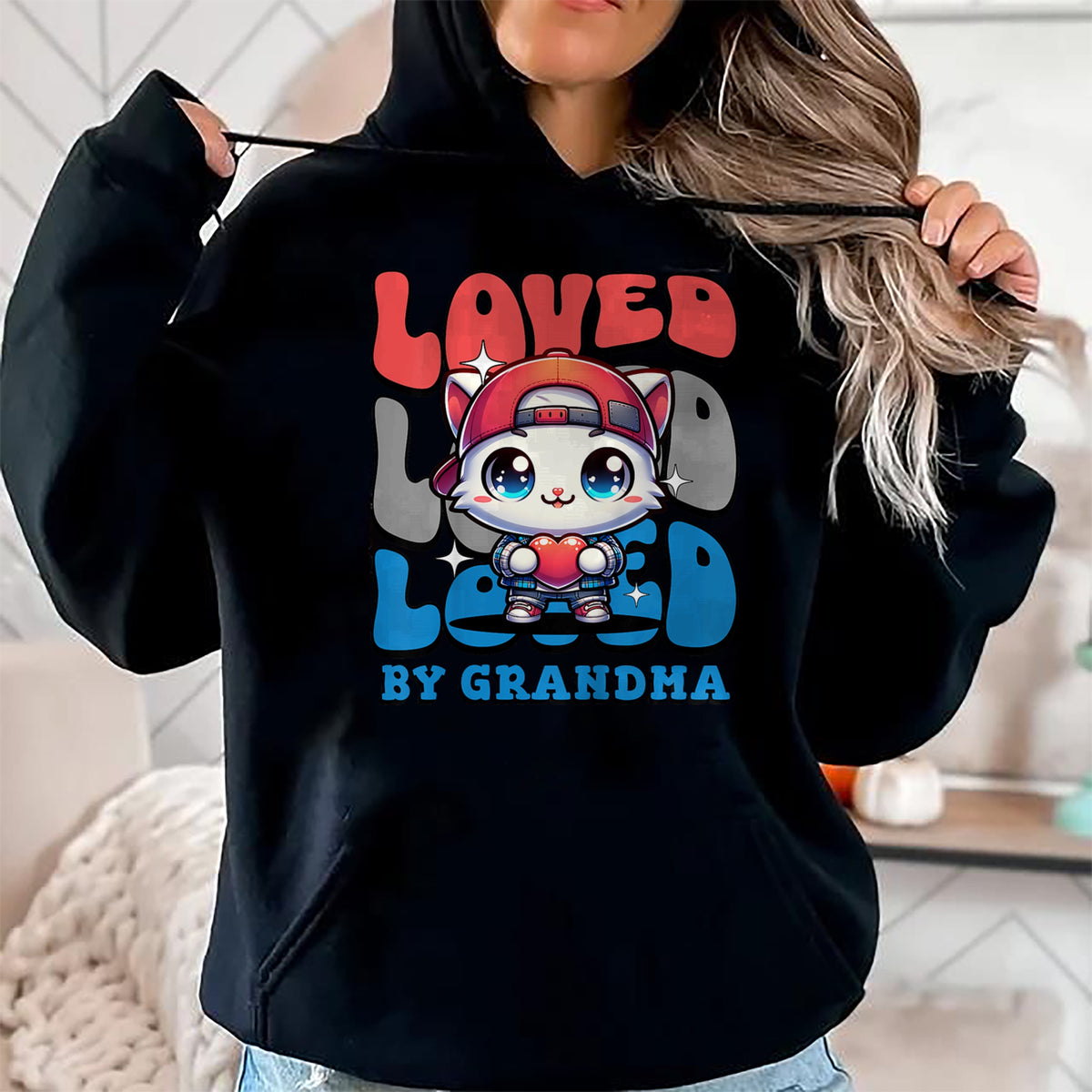Best Grandma Shirt, Proud Grandma Unisex T-Shirt/Hoodie/Sweatshirt HLT00 - Kids Grandma Loves Me Grandson Cat T-Shirt