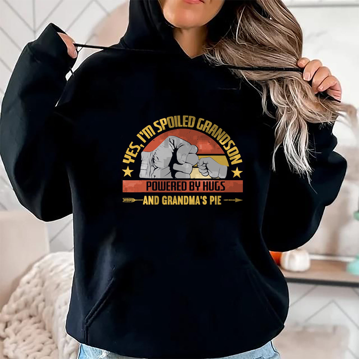 Best Grandma Shirt, Proud Grandma Unisex T-Shirt/Hoodie/Sweatshirt HLT00 - Funny Grandma Spoiled Grandson Grandparents T-Shirt