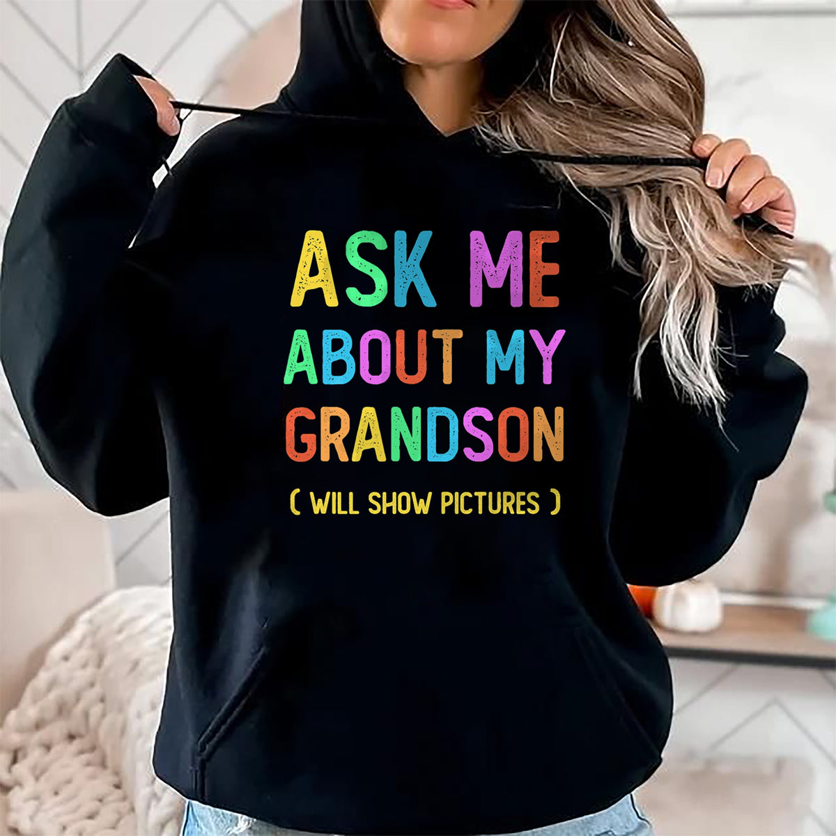 Best Grandma Shirt, Proud Grandma Unisex T-Shirt/Hoodie/Sweatshirt HLT00 - Proud Storyteller Grandpa Grandma Ask Me About My GRANDSON T-Shirt