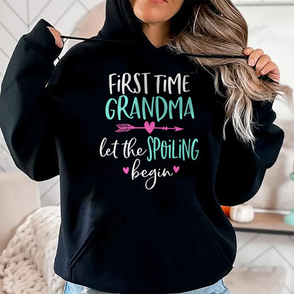 Best Grandma Shirt, Proud Grandma Unisex T-Shirt/Hoodie/Sweatshirt HLT00 - First Time Grandma Let the Spoiling Begin New 1st Time T-Shirt (1)