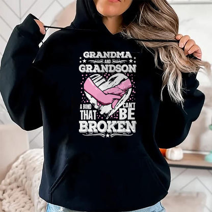Best Grandma Shirt, Proud Grandma Unisex T-Shirt/Hoodie/Sweatshirt HLT00 - Nana Gift Grandma and Grandson a Bond That Can't be Broken T-Shirt