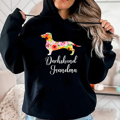 Best Grandma Shirt, Proud Grandma Unisex T-Shirt/Hoodie/Sweatshirt HLT00 - Dachshund Grandma T-Shirt Funny Dog Lover's Novelty Gift T-Shirt