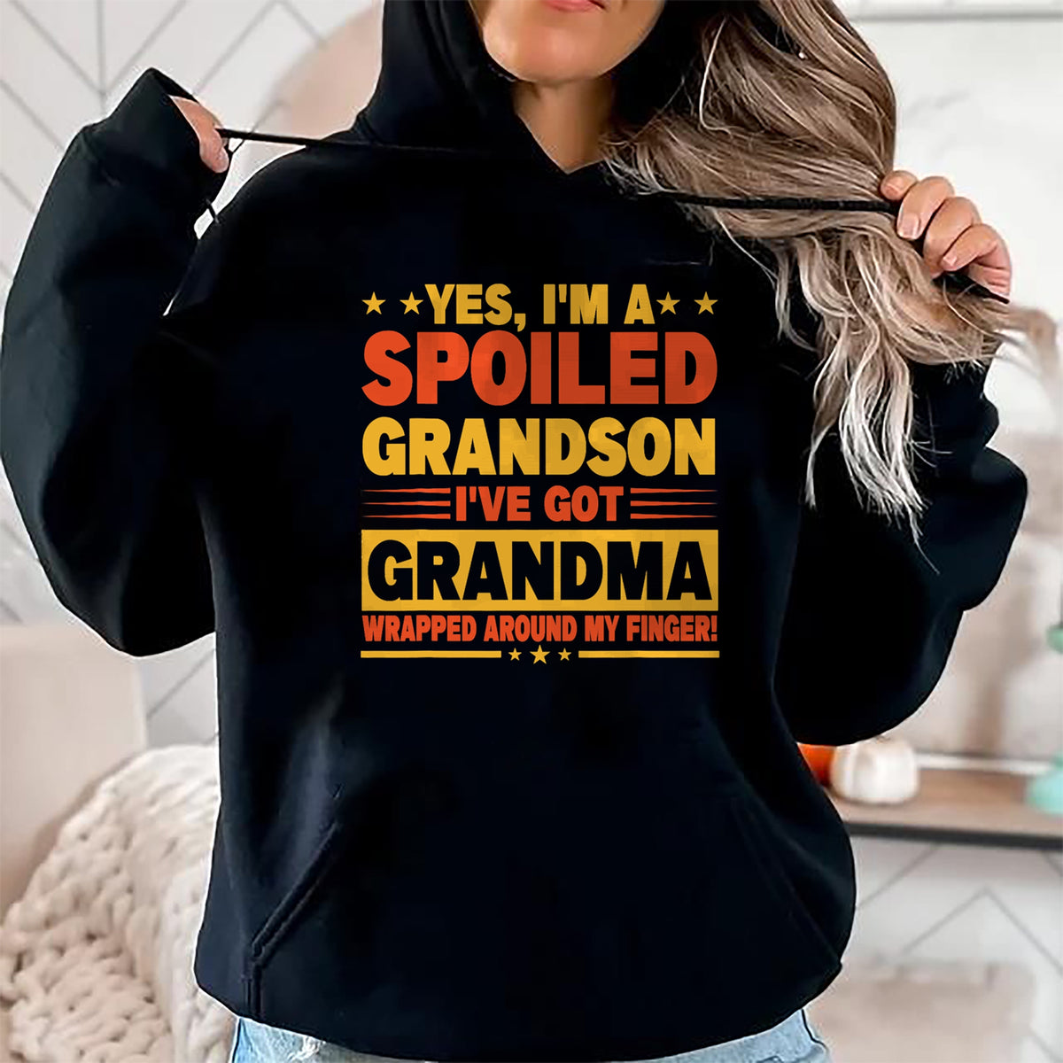 Best Grandma Shirt, Proud Grandma Unisex T-Shirt/Hoodie/Sweatshirt HLT00 - Funny Grandparents Grandpa Grandma Spoiled Grandson T-Shirt