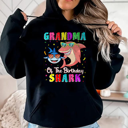 Best Grandma Shirt, Proud Grandma Unisex T-Shirt/Hoodie/Sweatshirt HLT00 - Grandma Of The Shark Birthday Family Birthday Grandson T-Shirt