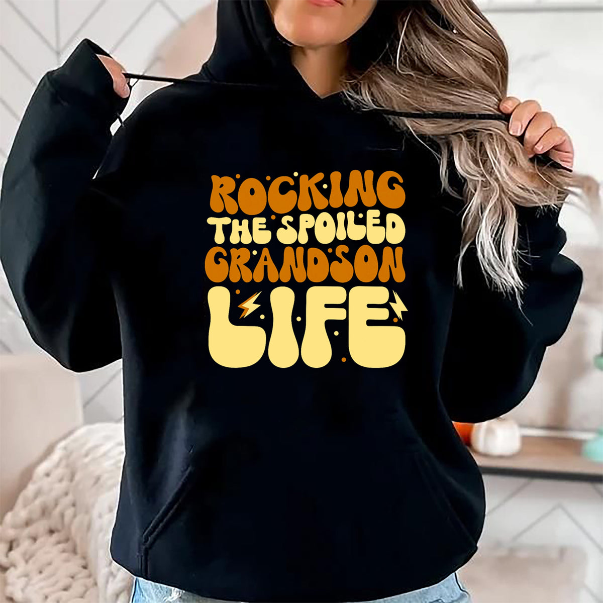 Best Grandma Shirt, Proud Grandma Unisex T-Shirt/Hoodie/Sweatshirt HLT00 - Favorite Spoiled Grandson Rocking The Spoiled Grandson Life T-Shirt