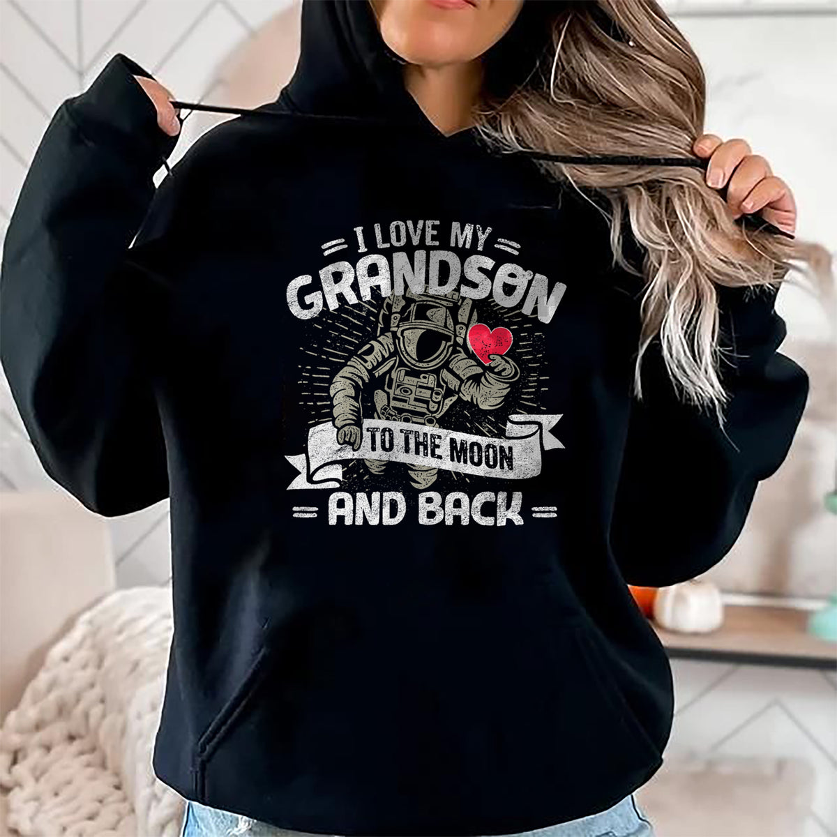 Best Grandma Shirt, Proud Grandma Unisex T-Shirt/Hoodie/Sweatshirt HLT00 - I Love My Grandson To The Moon And Back T Shirt Gift Tee T-Shirt