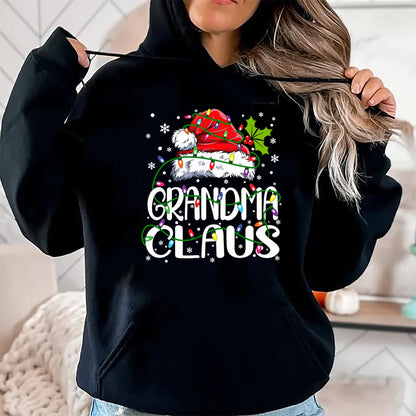 Best Grandma Shirt, Proud Grandma Unisex T-Shirt/Hoodie/Sweatshirt HLT00 - Grandma Claus Christmas Lights Pajama Family Matching T-Shirt
