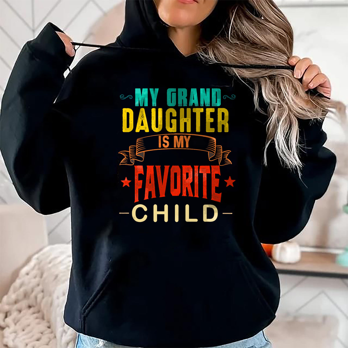 Best Grandma Shirt, Proud Grandma Unisex T-Shirt/Hoodie/Sweatshirt HLT00 - My Granddaughter is My Favorite Child Funny Grandpa Grandma T-Shirt (1)