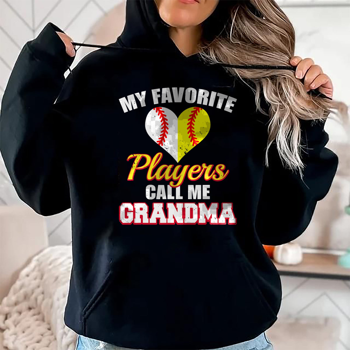 Best Grandma Shirt, Proud Grandma Unisex T-Shirt/Hoodie/Sweatshirt HLT00 - My Favorite Baseball Softball Players Call Me Grandma T-Shirt (1)
