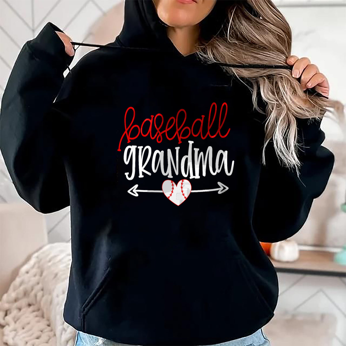 Best Grandma Shirt, Proud Grandma Unisex T-Shirt/Hoodie/Sweatshirt HLT00 - Baseball Grandma Shirt from Grandson Arrow Cute Heart Game T-Shirt