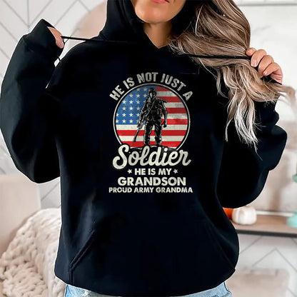 Best Grandma Shirt, Proud Grandma Unisex T-Shirt/Hoodie/Sweatshirt HLT00 - My Grandson Is A Soldier Quote Proud Army Grandma T-Shirt