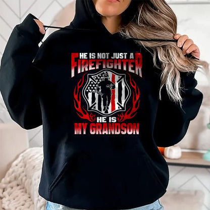 Best Grandma Shirt, Proud Grandma Unisex T-Shirt/Hoodie/Sweatshirt HLT00 - My Grandson Is Firefighter Hero Proud Fire Grandma Grandpa T-Shirt