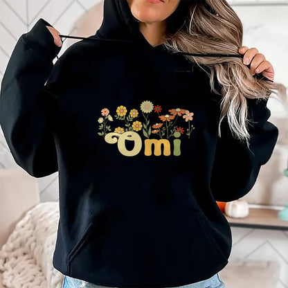 Best Grandma Shirt, Proud Grandma Unisex T-Shirt/Hoodie/Sweatshirt HLT00 - Groovy Omi Grandmother Flowers Omi Grandma T-Shirt