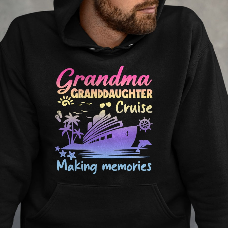Best Grandma Shirt, Proud Grandma Unisex T-Shirt/Hoodie/Sweatshirt HLT00 - Grandma Granddaughter Memories Gift For Cruise Vacation T-Shirt