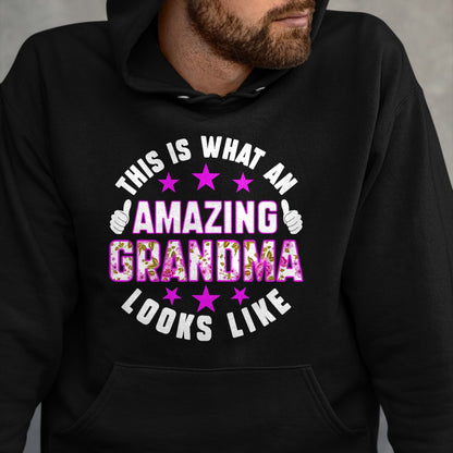 Best Grandma Shirt, Proud Grandma Unisex T-Shirt/Hoodie/Sweatshirt HLT00 - This Is What An Amazing Grandma Looks Like Shirt Mothers Day T-Shirt (1)