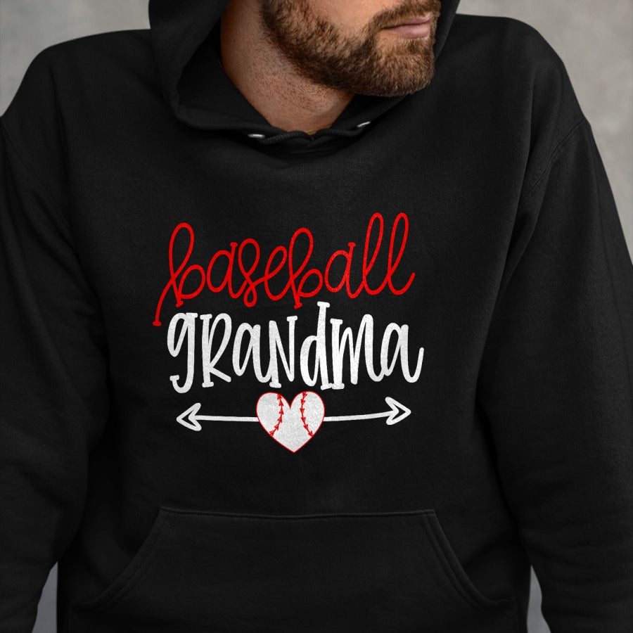 Best Grandma Shirt, Proud Grandma Unisex T-Shirt/Hoodie/Sweatshirt HLT00 - Baseball Grandma Shirt from Grandson Arrow Cute Heart Game T-Shirt