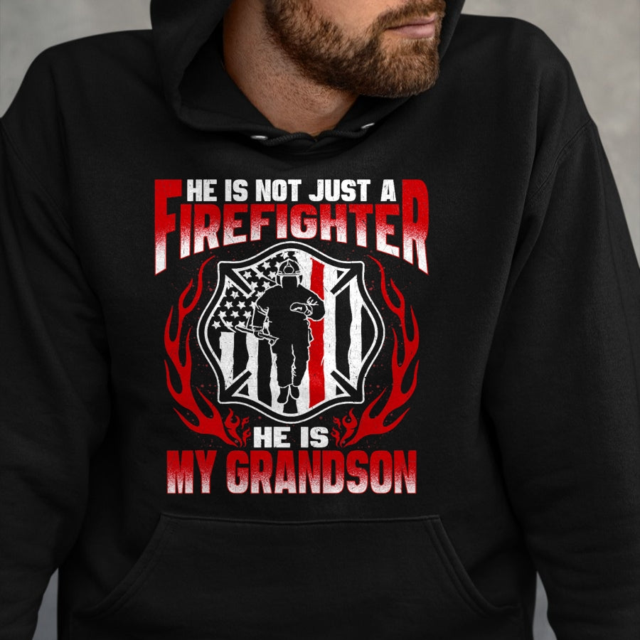 Best Grandma Shirt, Proud Grandma Unisex T-Shirt/Hoodie/Sweatshirt HLT00 - My Grandson Is Firefighter Hero Proud Fire Grandma Grandpa T-Shirt