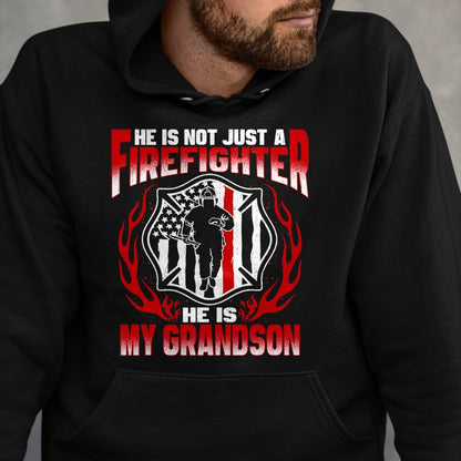Best Grandma Shirt, Proud Grandma Unisex T-Shirt/Hoodie/Sweatshirt HLT00 - My Grandson Is Firefighter Hero Proud Fire Grandma Grandpa T-Shirt