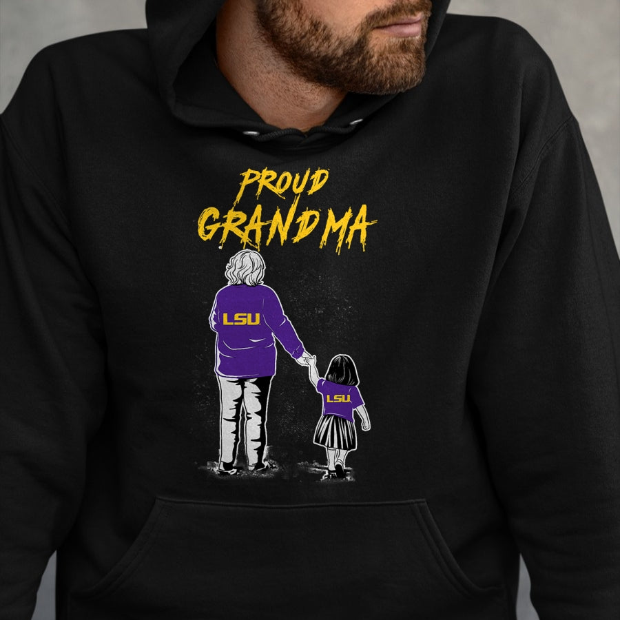 Best Grandma Shirt, Proud Grandma Unisex T-Shirt/Hoodie/Sweatshirt HLT00 - LSU Tigers Proud Grandma LSU Granddaughter T-Shirt